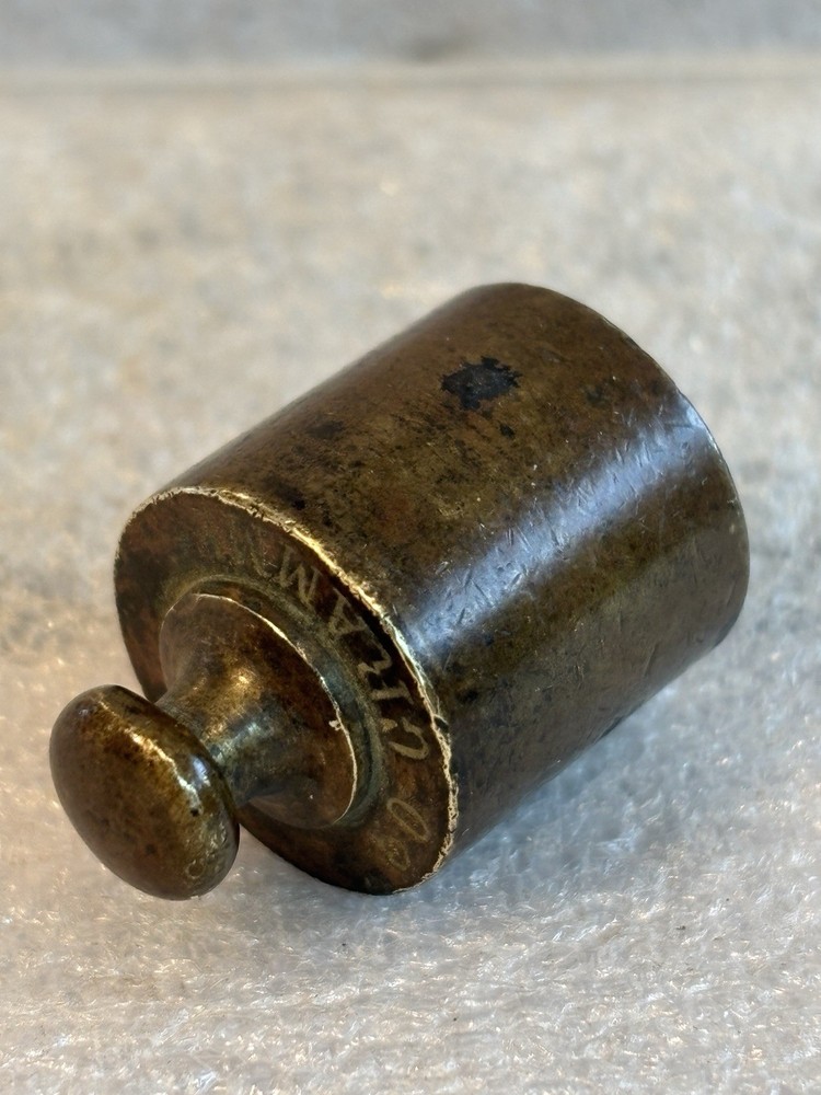 50g Replacement Solid Brass Scale Weight Vintage Marked MF