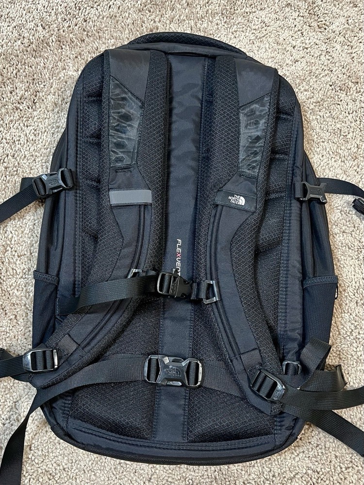 The North Face Fall Line Backpack Blue Note Whiskey Logo Black FlexVent Laptop