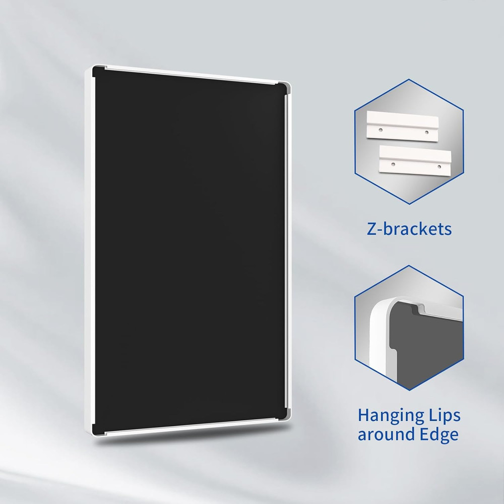Matte White Rectangular Bathroom Mirror 22x30 Inch, Anti-Rust Frame