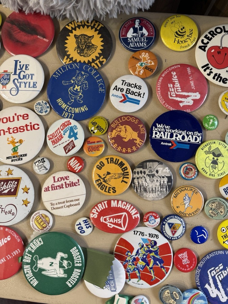300 VINTAGE BUTTONS TEAMSTERS PLUS MORE