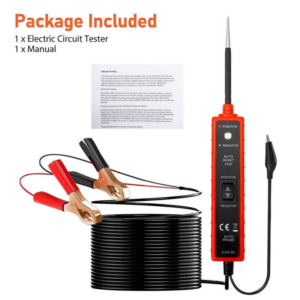 Digital Automotive Power Probe Circuit Electrical Tester Test Lead Device System
