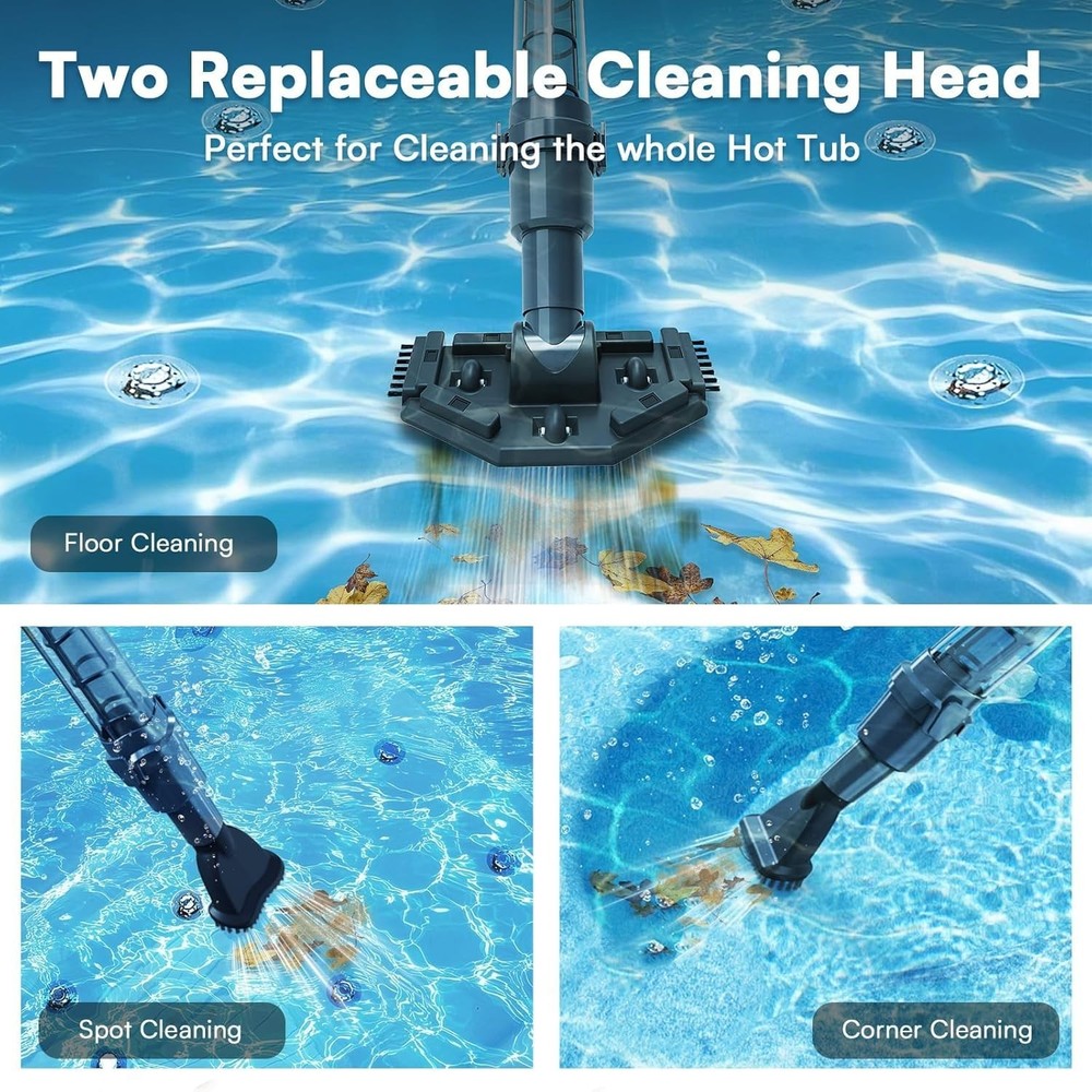 Cordless Pool Vacuum Spa Cleaner; 90 Min Runtime; Handheld