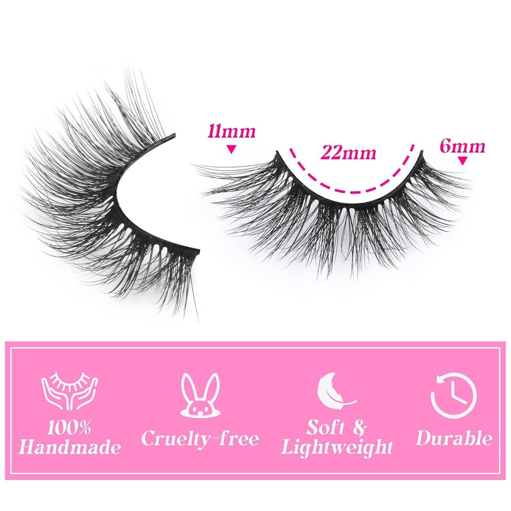 Half Lashes Natural Looking Cat Eye Accent Eyelashes Multi-layers...
