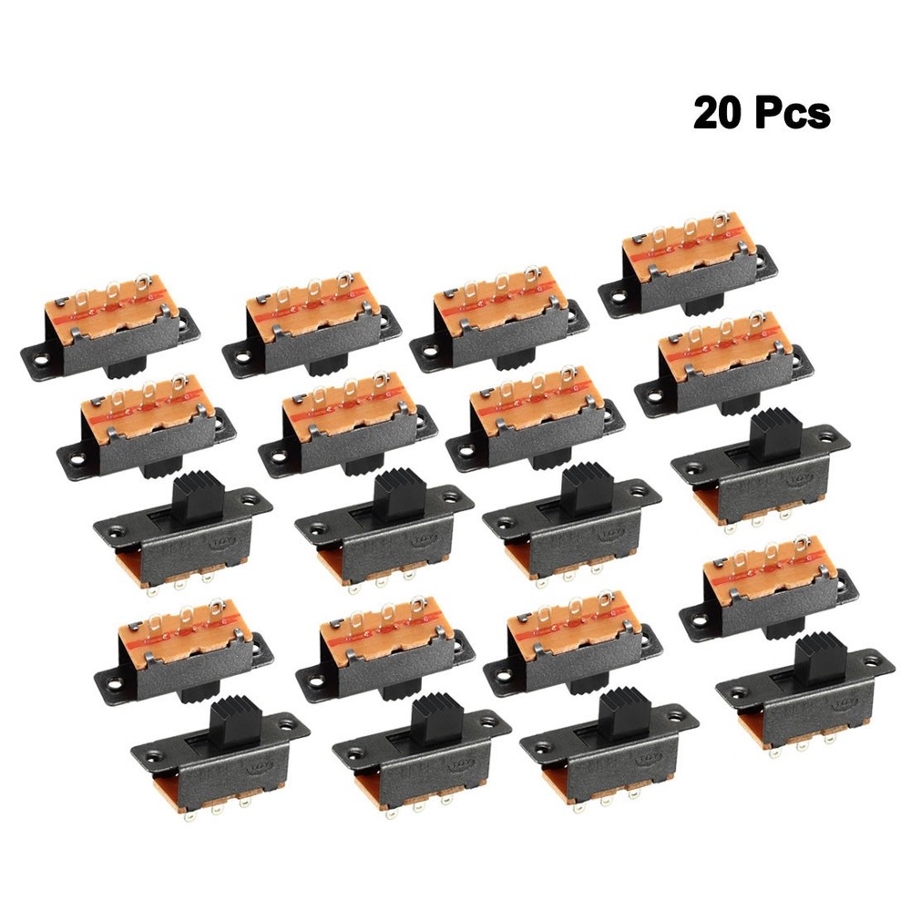 20Pcs 5mm Vertical Slide Switch SPDT 2 Position 3 Terminals PCB Panel Latching
