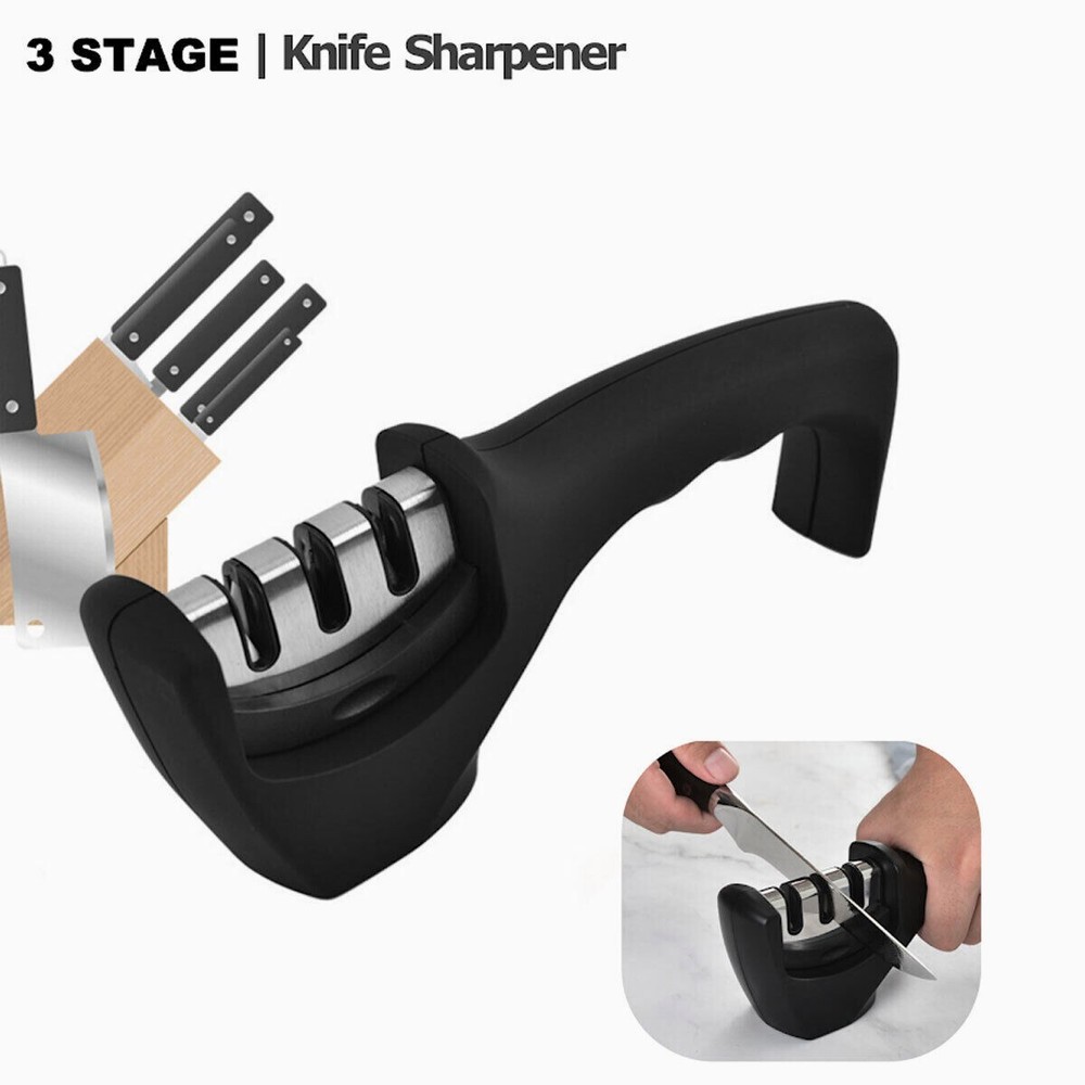 3 Stage Knife Sharpener Professional Ceramic Tungsten Kitchen Sharpening System