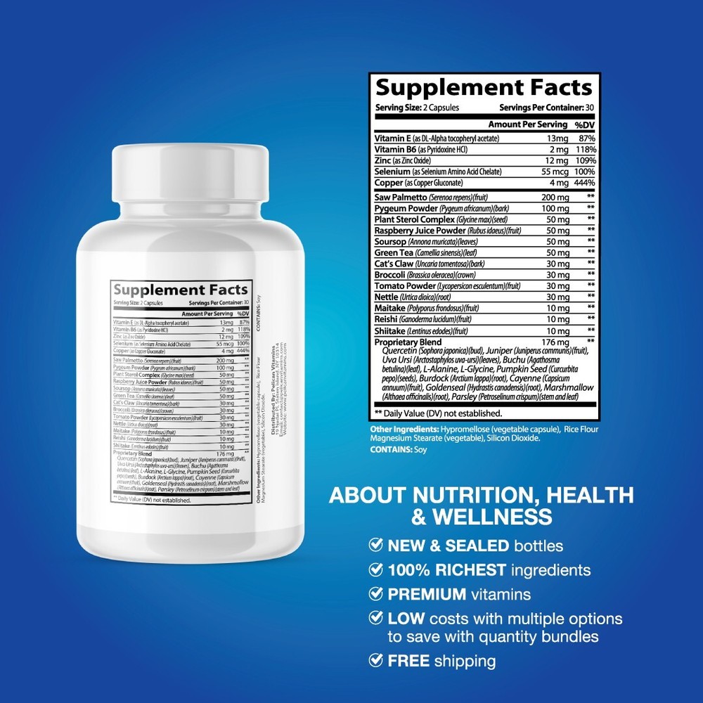 Prostate Vigor- Prostate Support- 2 Bottles- 120 Capsules