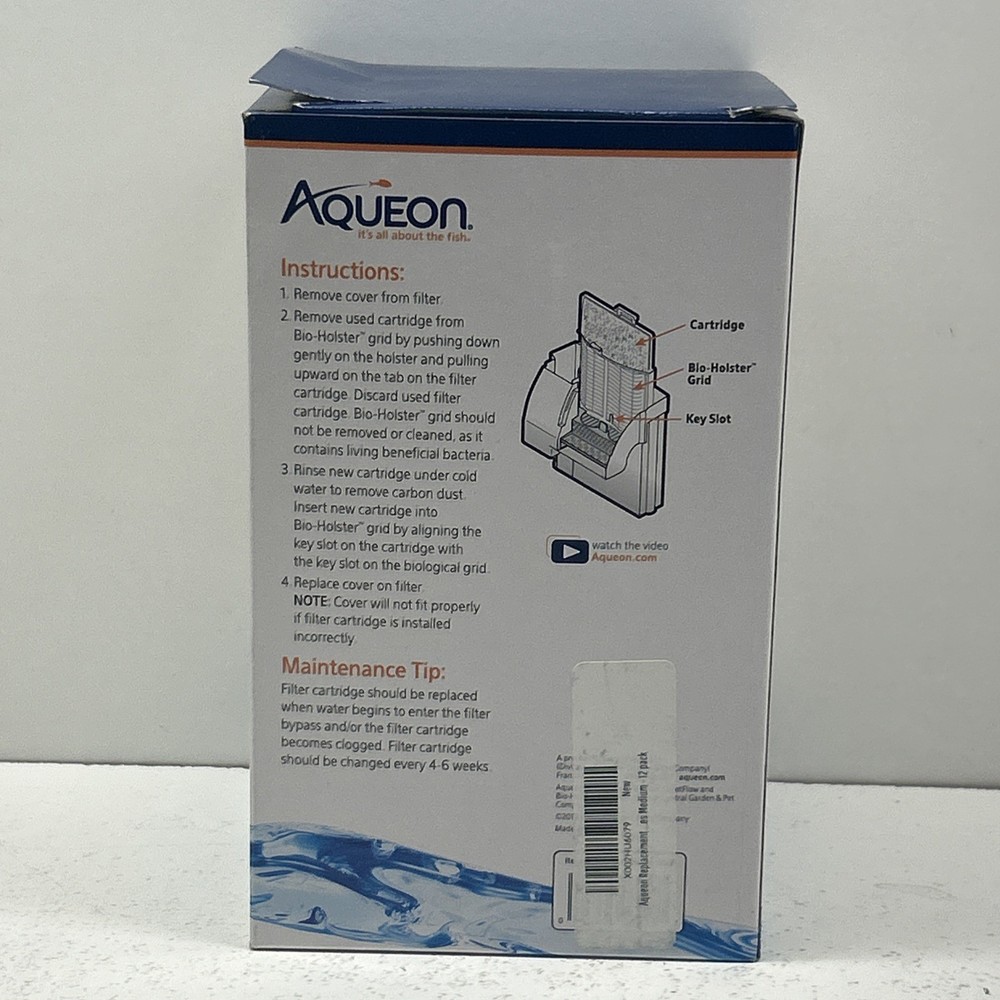 Aqueon Replacement Filter Cartridges Medium 12-Pack Easy Installation