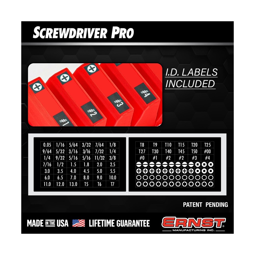 Ernst Manufacturing Screwdriver Pro - Modular Screwdriver Organizer... Fast Ship