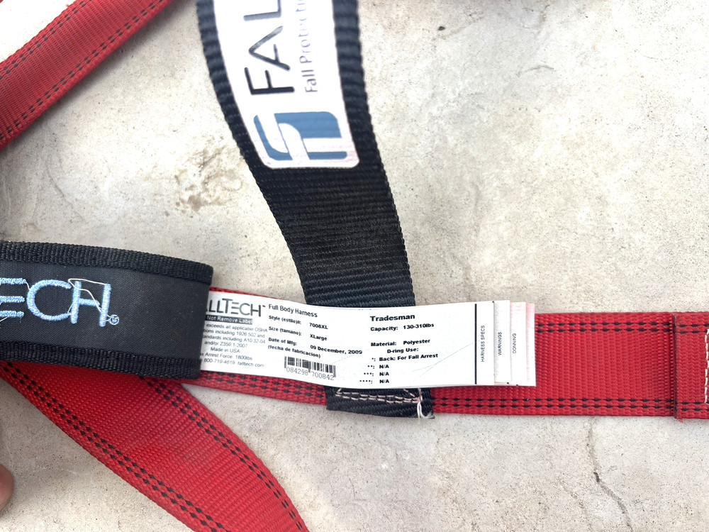 FallTech Full Body Harness 7008XL – Durable, Secure, Adjustable Safety Gear (DD)