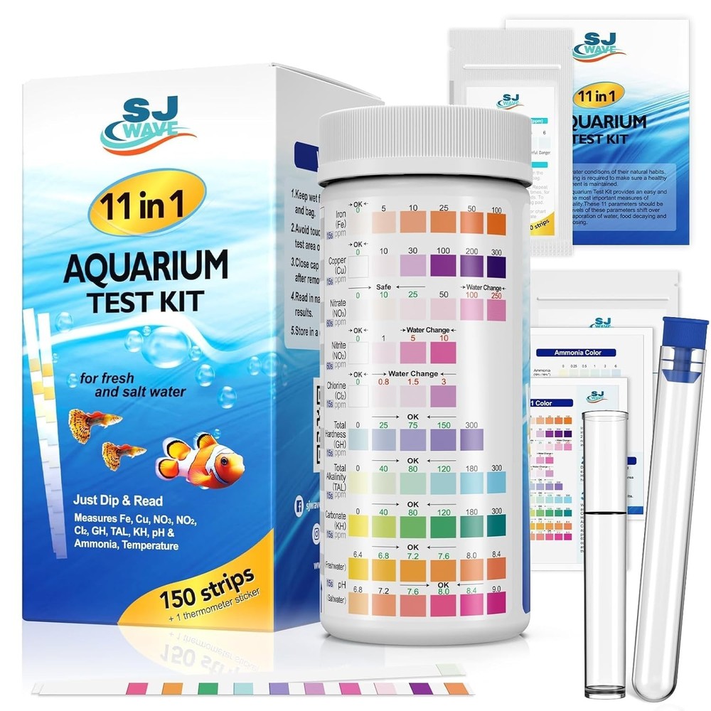 Comprehensive Fish Tank Water Testing Kit - 950 Tests with Ebook & Thermometer