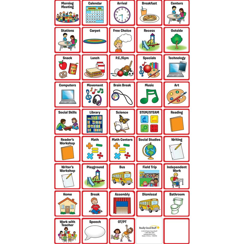 Individual Student Visual Schedule 1 Holder 55 Cards Classroom Routine