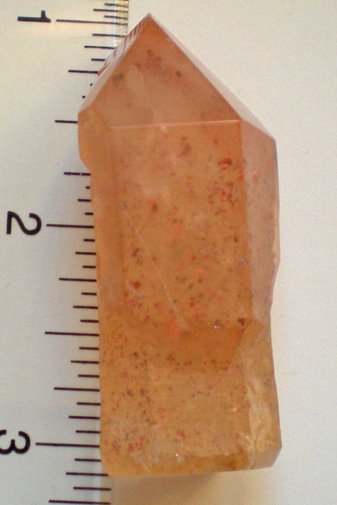 Red Fire Lepidocrocite in Quartz Scepter Crystal Madagascar r815b