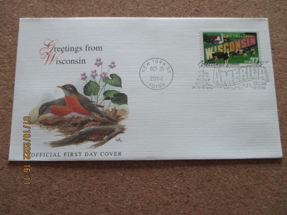 Wisconsin: 5 Various First Day Covers