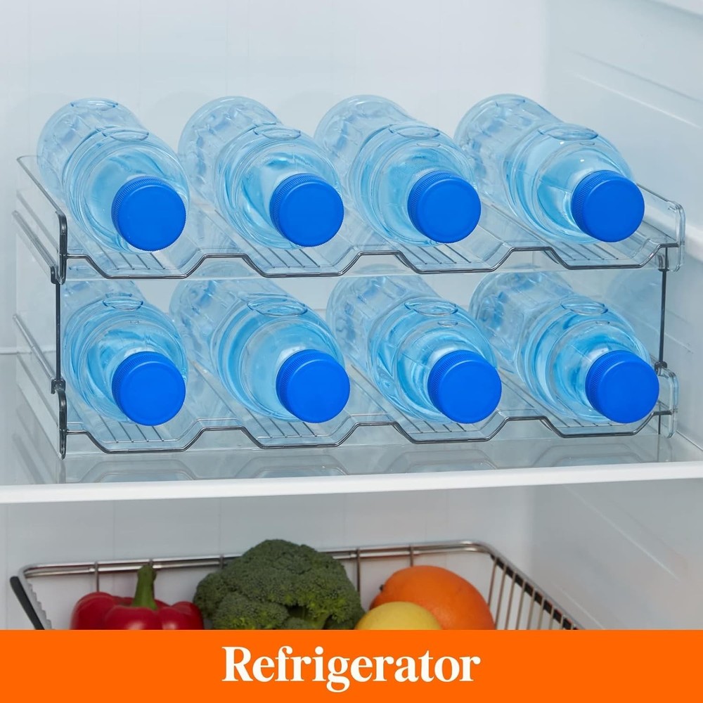 Durable Shatterproof Bottle Organizer - Stackable for 8 Bottles, Home Essential