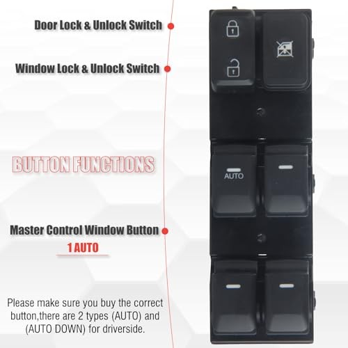 93570-3W300WK Master Power Window Switch Driver Side Compatible with AUTO