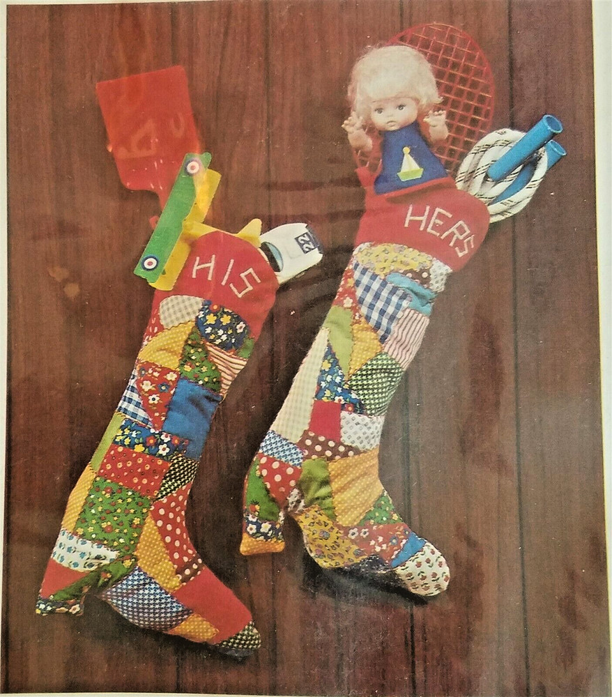 Saddle Valley Stitchery CHRISTMAS BOOT KIT Calico Patchwork NOS Stocking 1974