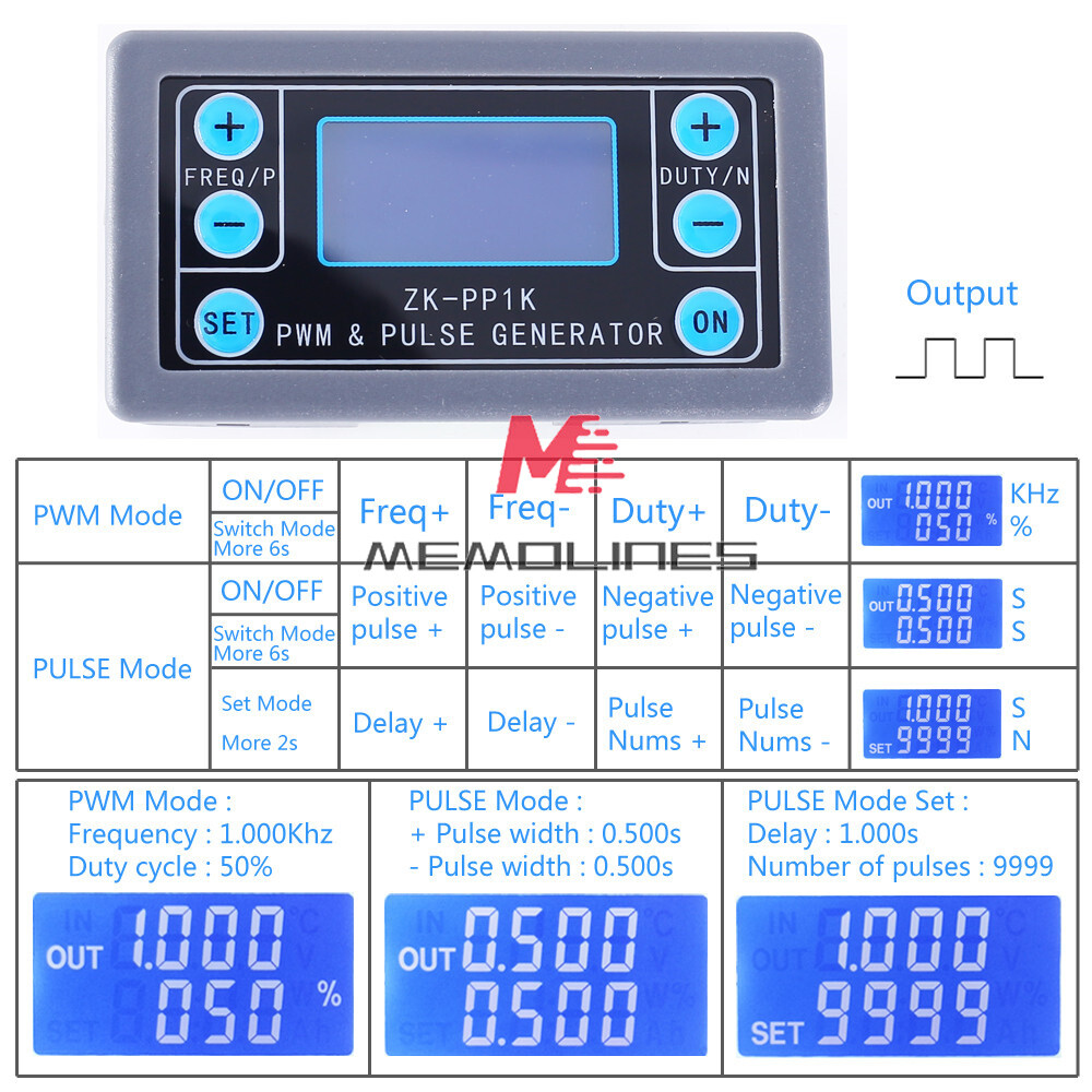Adjustable Digital Module PWM Pulse Frequency Duty Cycle Square Wave Generator