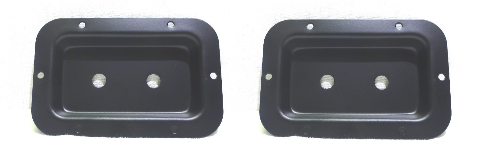 (2) Two Black Steel Speaker Jack Plates for (1/4") Female Phono Connectors.