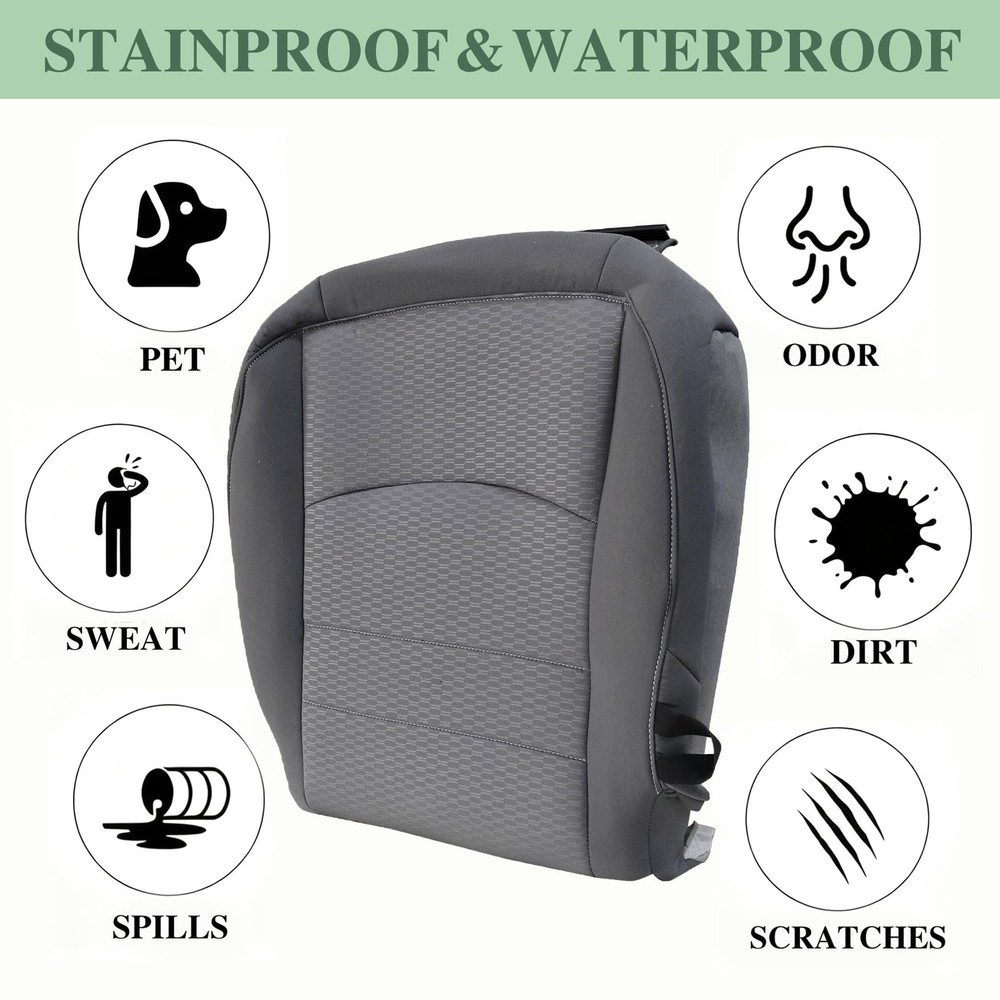 Cloth Driver Side Bottom Replacement Seat Cover(#X8) Gray Driver Bottom