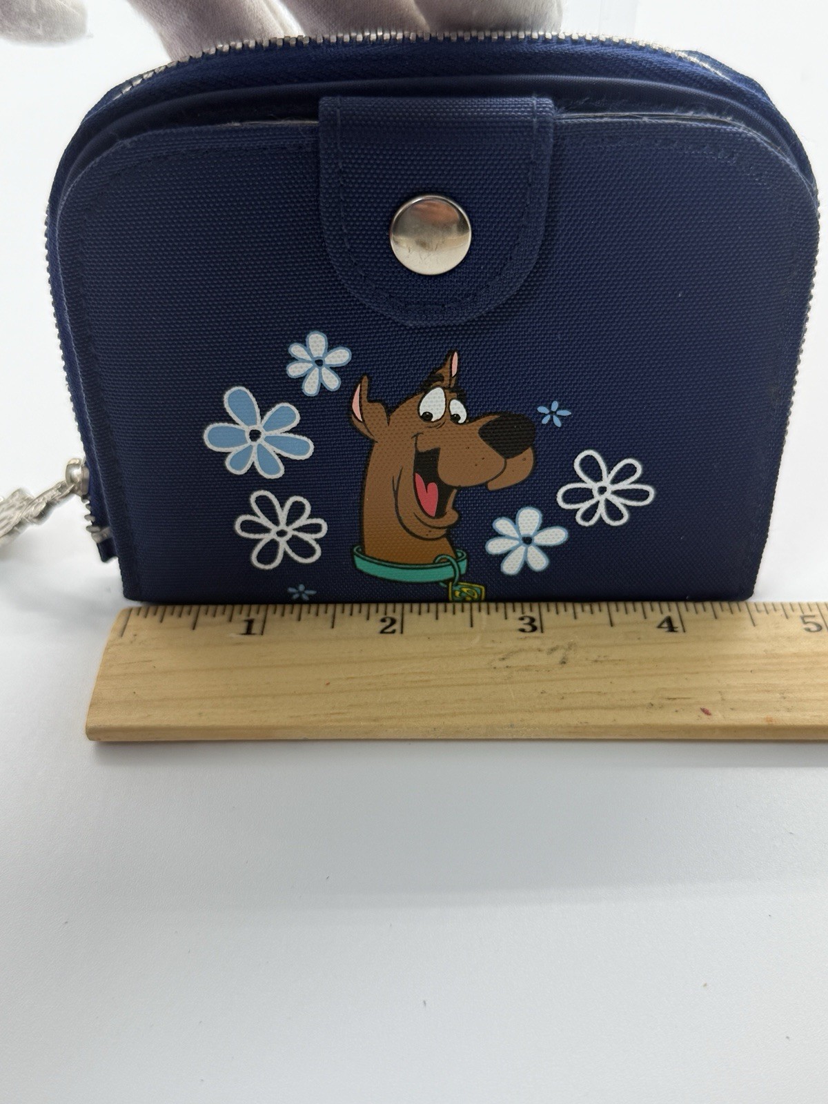 BLUE SCOOBY DOO Wallet With Flowers Zipper