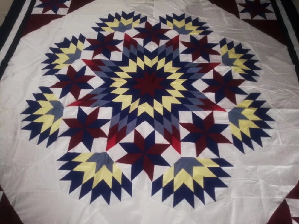 Queen Size machine pieced patchwork quilt top #153