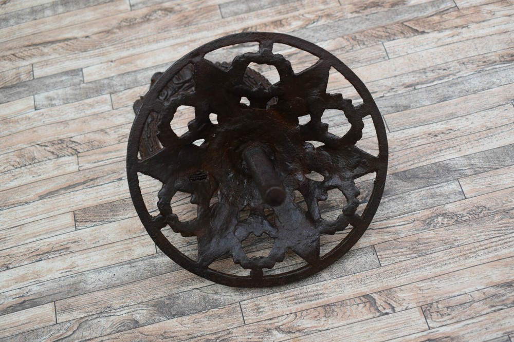 Vtg Victorian Iron Large Main Front Door Gate Farm Barn Knocker Ring Pull Handle