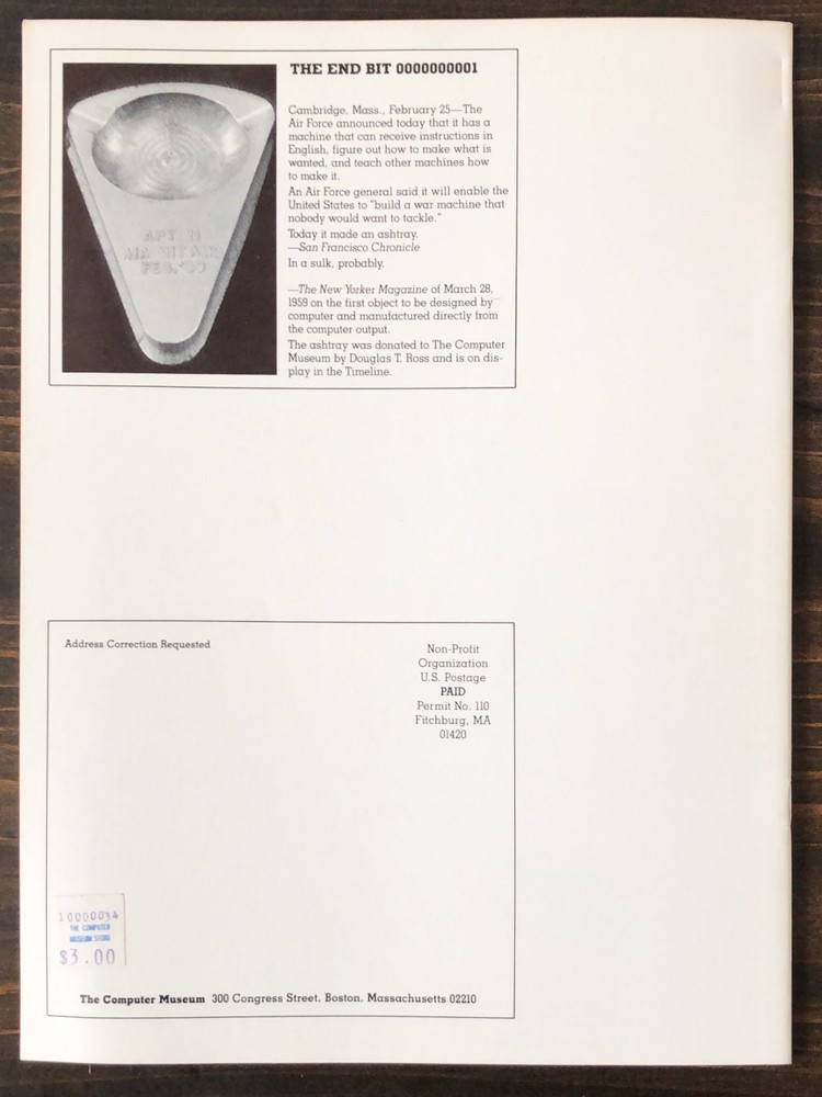 The Computer Museum Report - Spring 1985 - Volume 12
