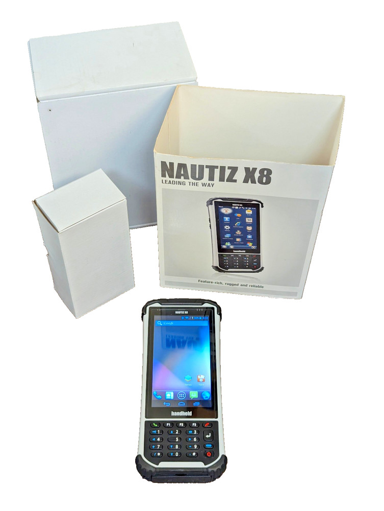 handheld NAUTIZ X8 compact rugged Android data collector; tested, works; reset