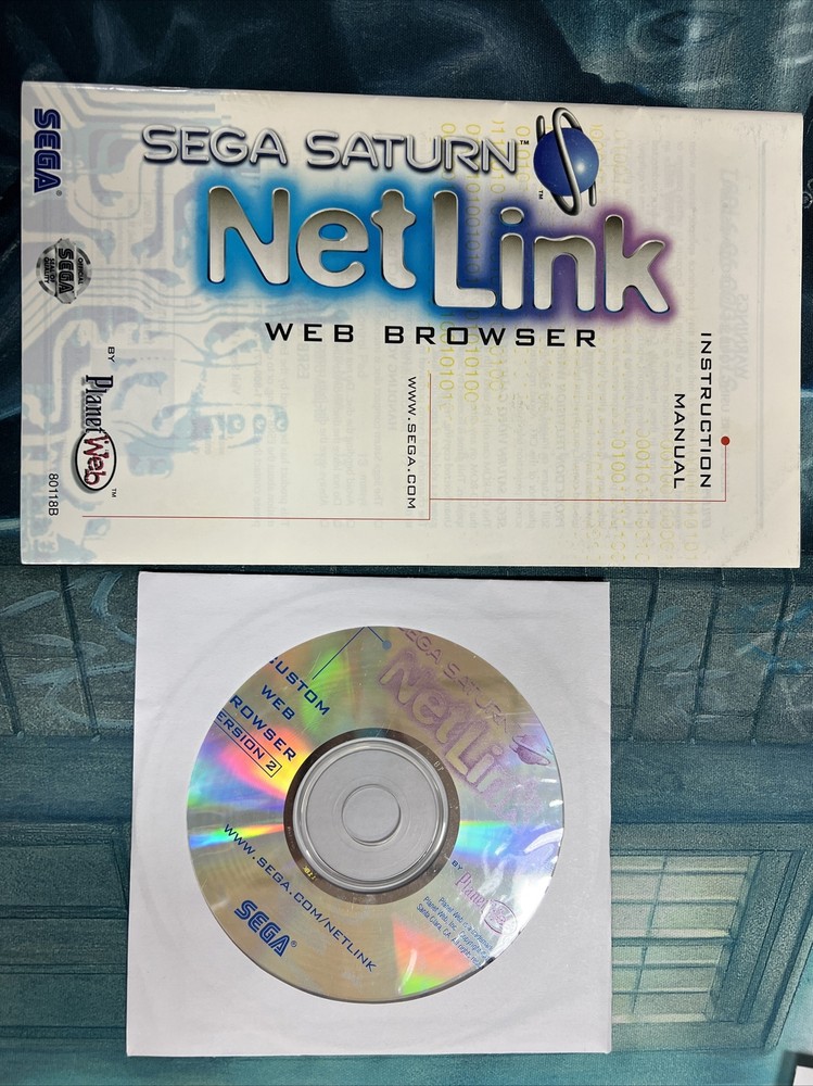 Sega Saturn Netlink Web Browser Disc Version 2 Authentic W/ Instruction Booklet