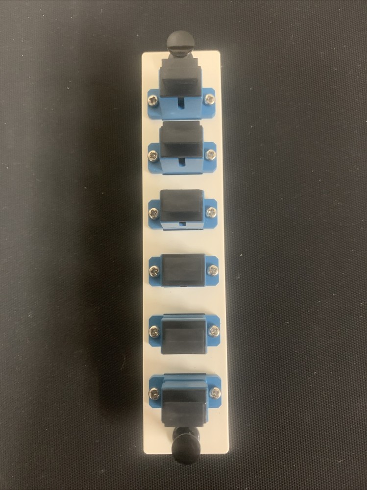 SC Fiber Optic Adapter Panel loaded with 6 Simplex Single Mode SC adapter