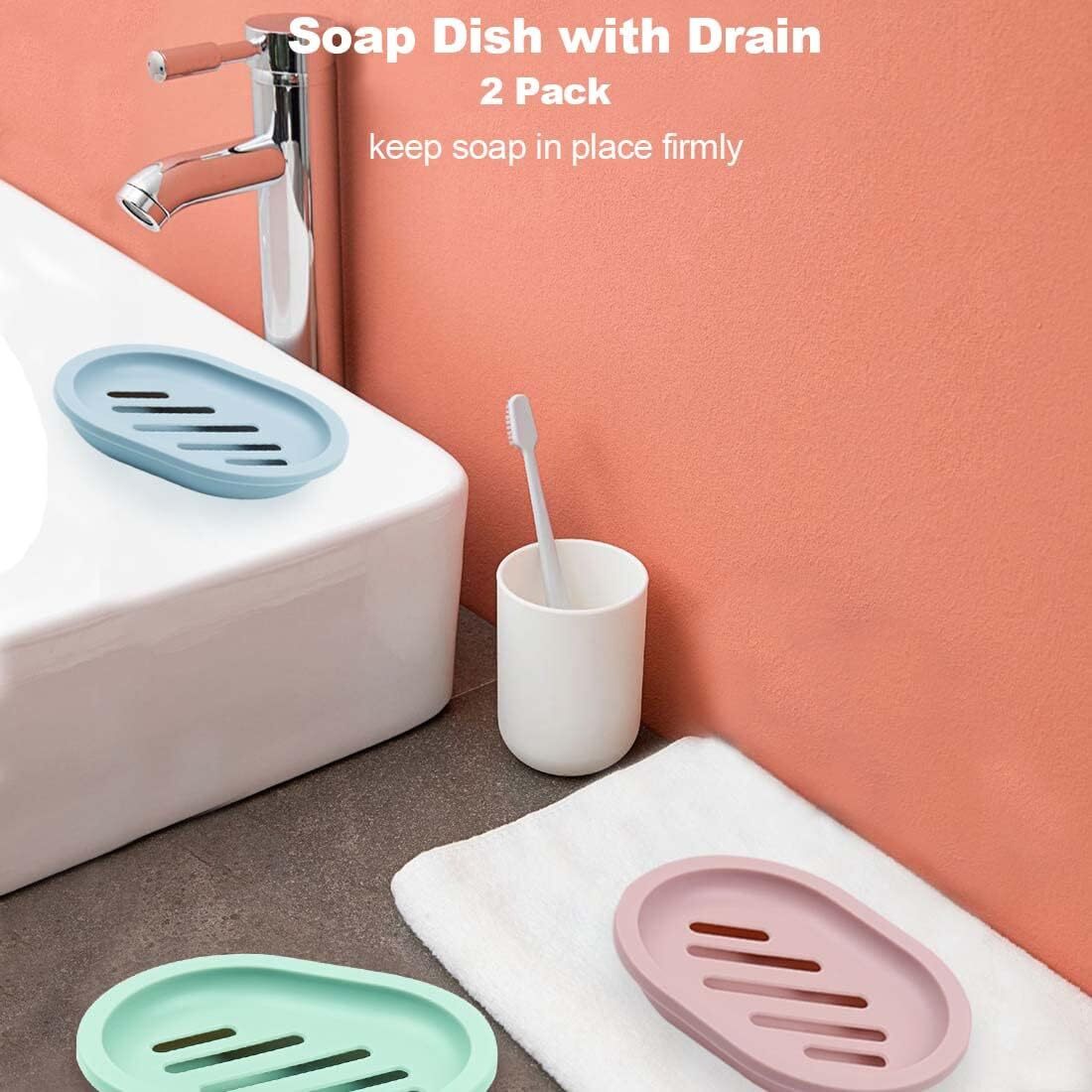 Bathroom Water Draining Soap Dish Case Holder Drainer Soap Saver Storage Box New