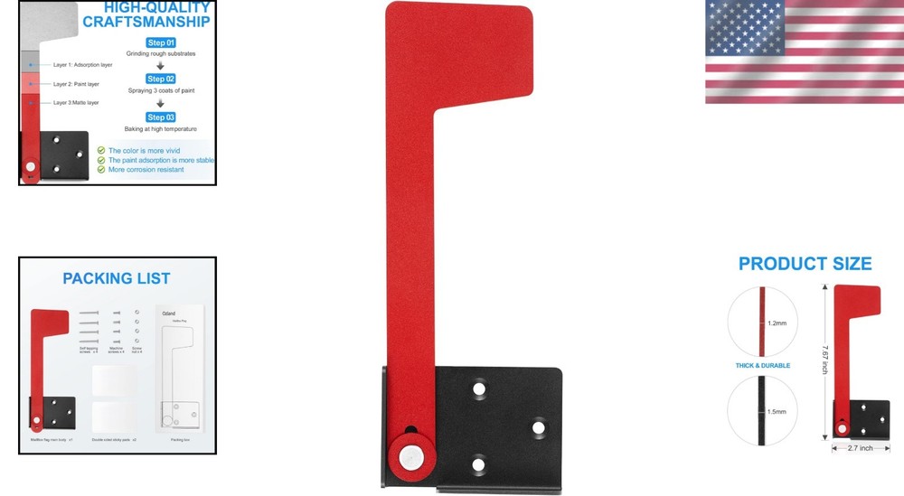 Professional Mailbox Flag Replacement Kit - Weather-Resistant, Multi-Surface Use