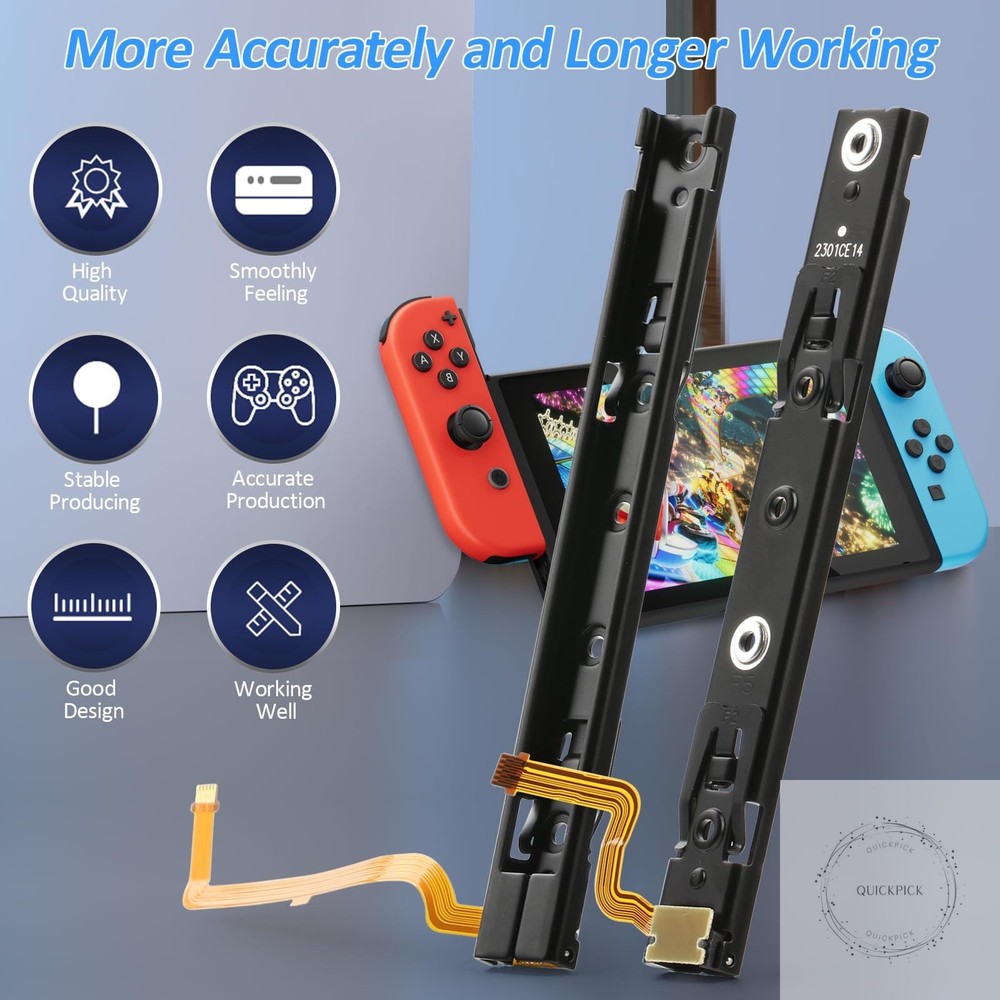 Left and Right Slide Rail for Nintendo Switch Console Slide Rail Bar Replacement