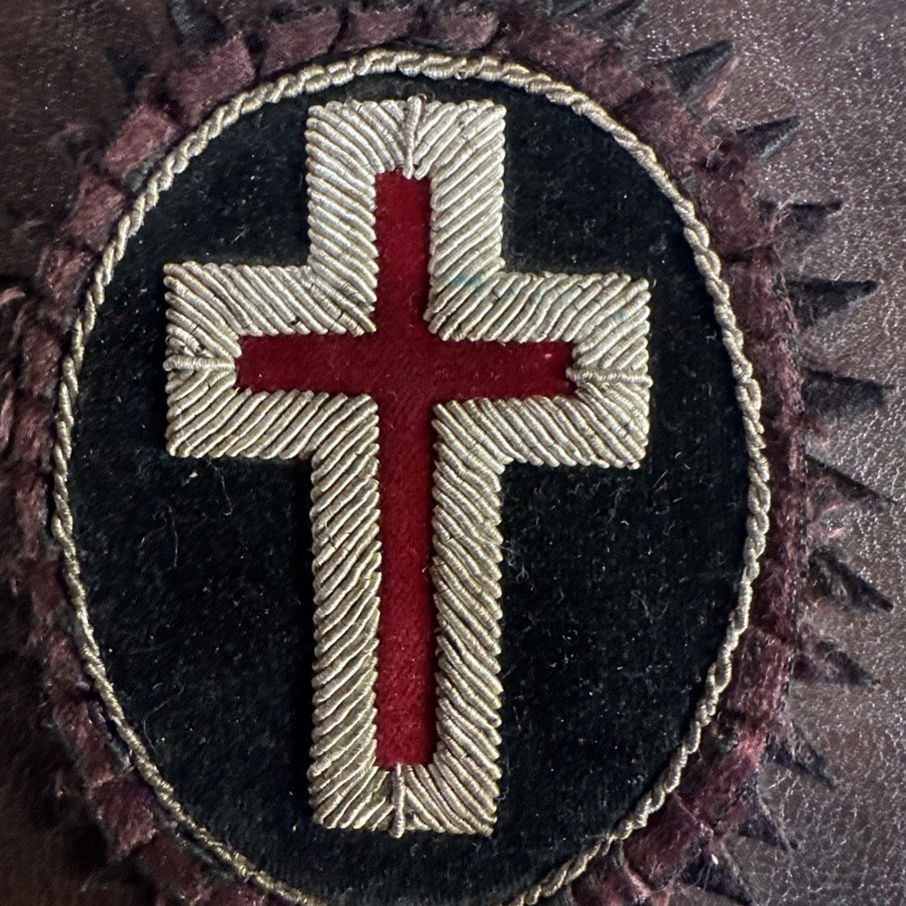 Masonic Knights Templar Chapeau Rosette Cross Patch