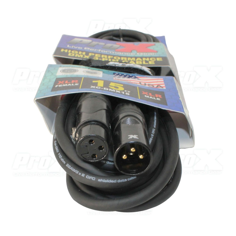 10 ProX 3 Pin 15 ft DMX High Performance Lighting Cable - Data Cable