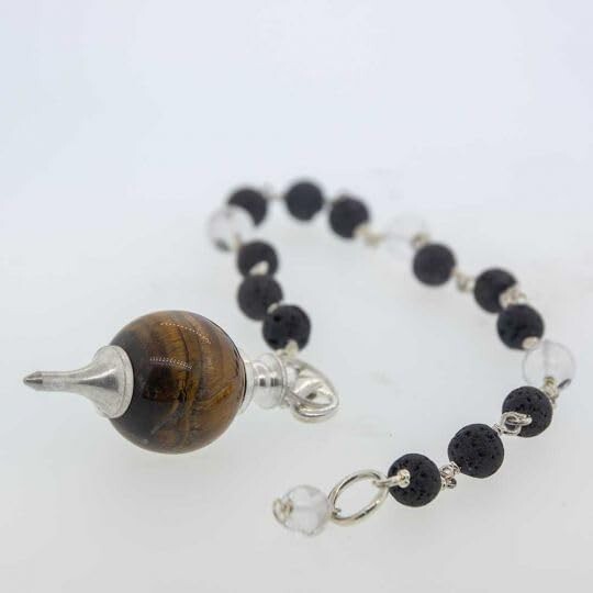 Pendulum Sephoroton w/Lava Beads - Tiger Eye
