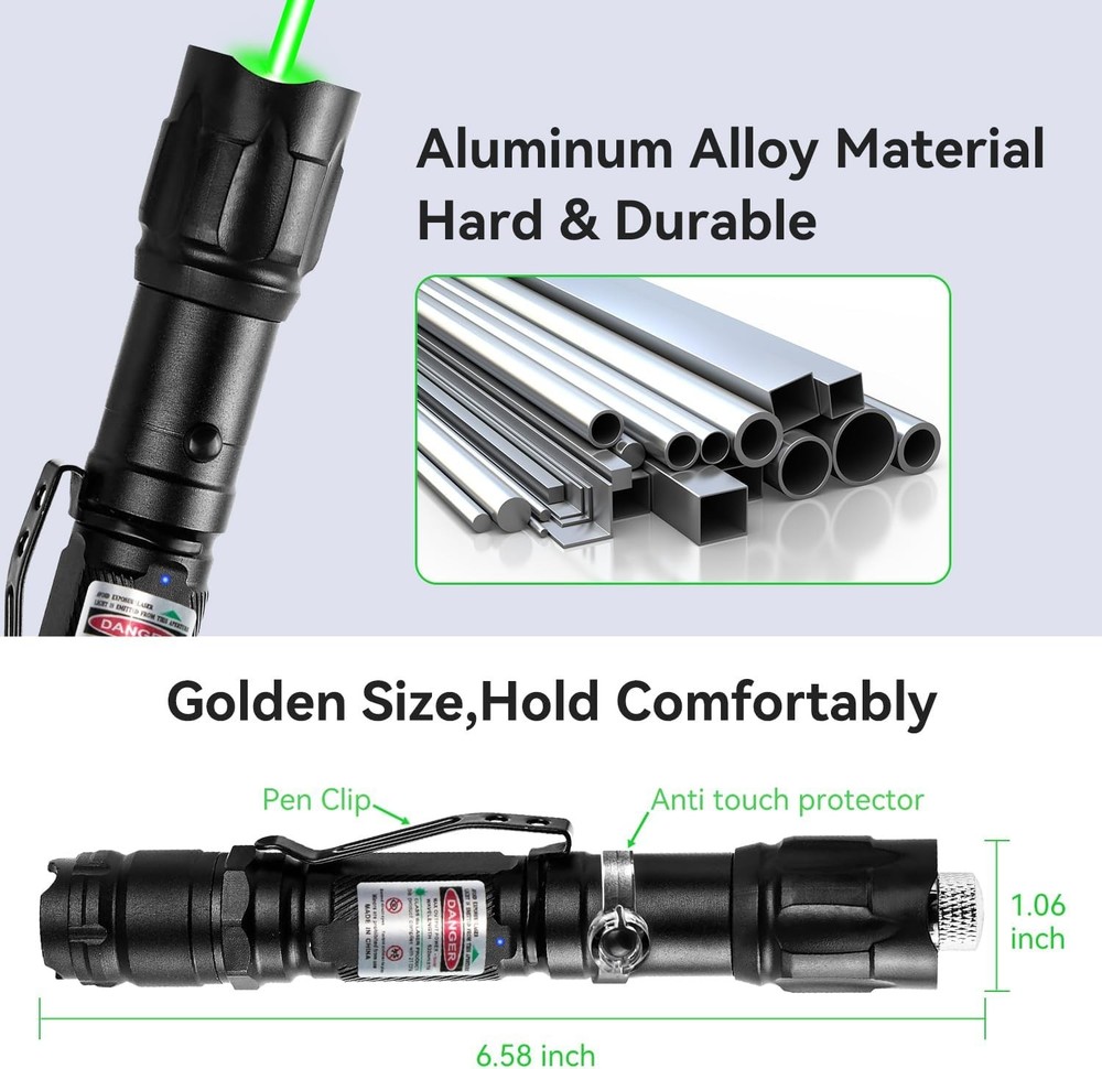 Rechargeable Green Laser Pointer Long Range Beam for Presentation