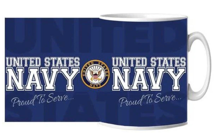 US NAVY PROUD TO SERVE CERAMIC MUG 15 OZ