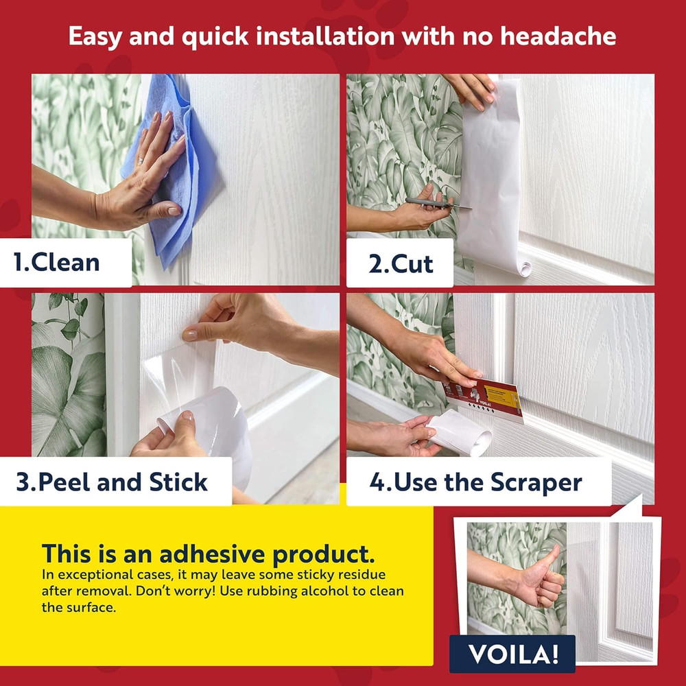 3-Pack Door Protector from Dog Scratching - 40" X 8.2" Cat Scratch Door Frame Pr
