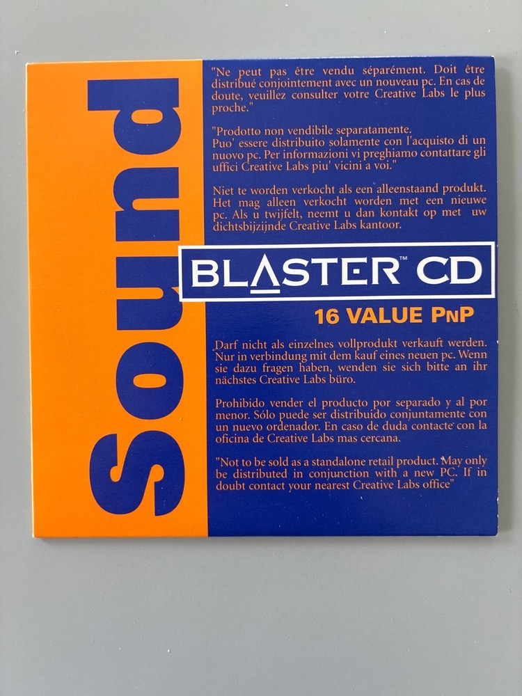Sound Blaster CD ROM 16 Value PNP Windows 95 Software Suite