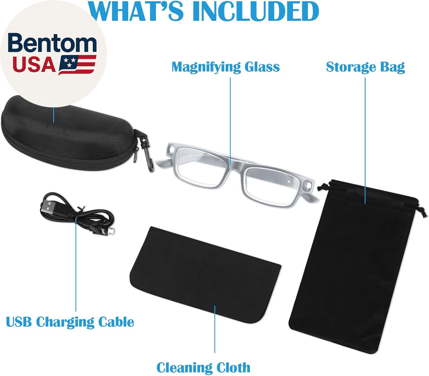 200% Magnifying Glasses with Light,Usb Rechargeable LED Lighted Magnifying Eyewe