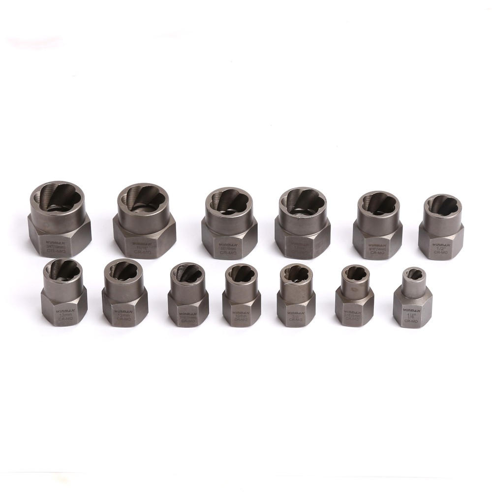 Bolt & Nut Extractor Set Damaged Rusted Socket Remover Use With 3/8 IN Wrench