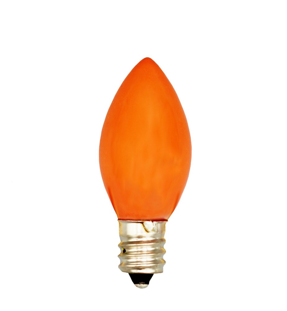 25 Pack C7 LED Orange Replacement Light Bulbs for Christmas Strings 0.7W Ceramic