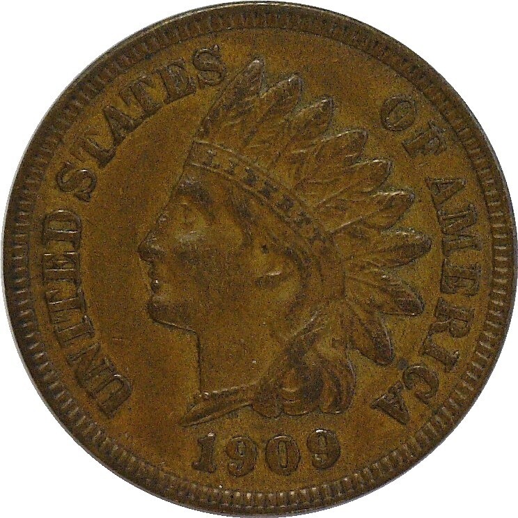 1909 1C Indian Head Cent AU