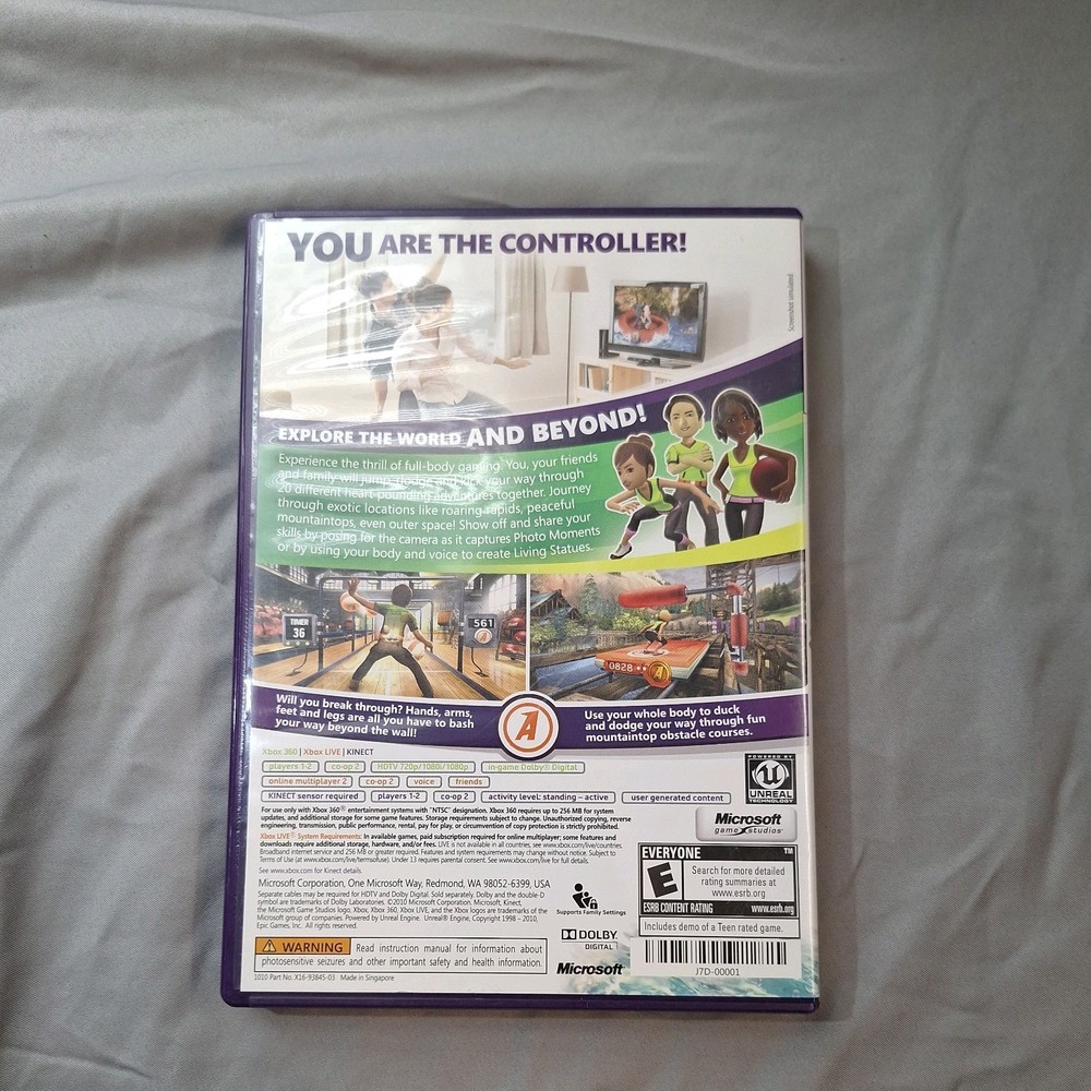 Kinect Microsoft XBOX 360 Model 1414 Sensor Bar W/ Kinect Adventures Game