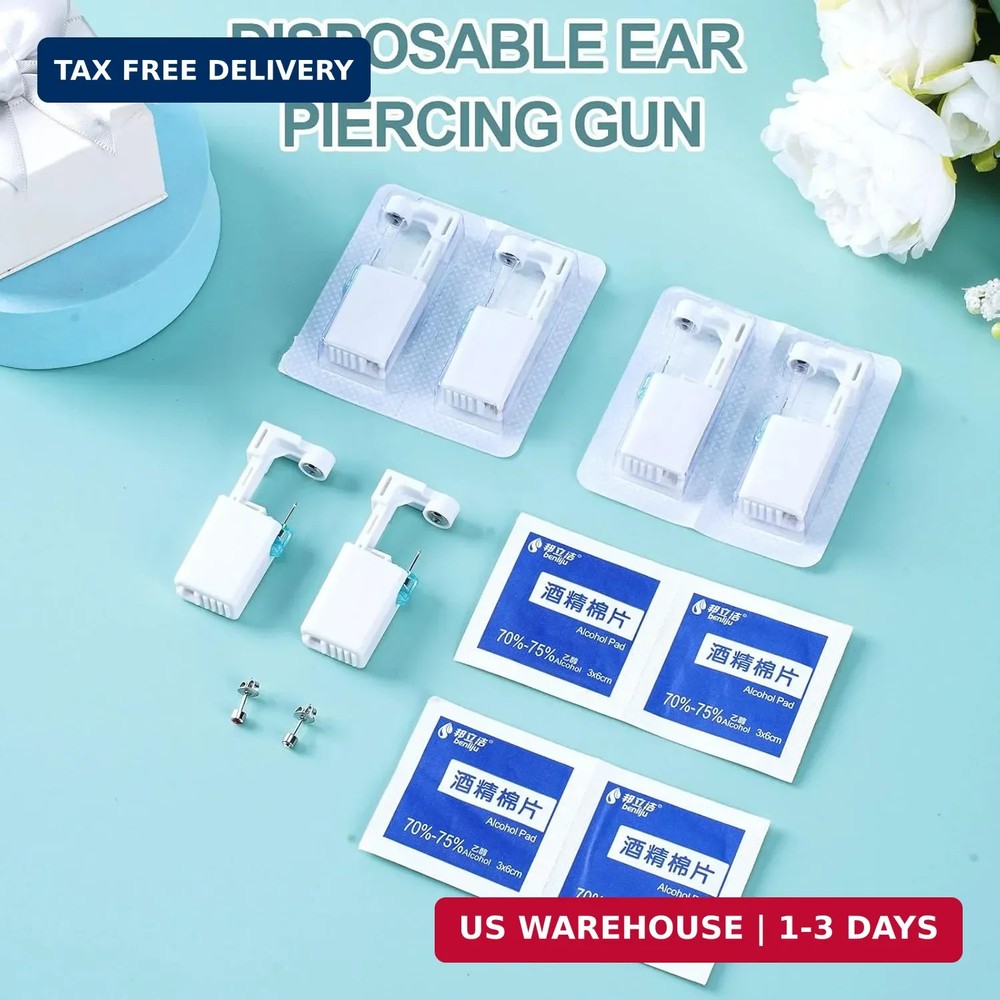 12PCS Ear Piercing Kit, Disposable Self Gun Kit with Studs...