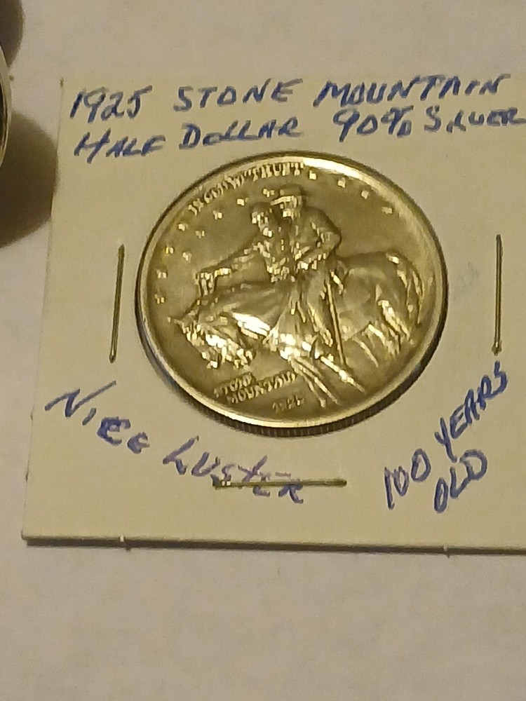 1925 Stone Mountain 90% Silver Commemorative Half Dollar 100 Years Old