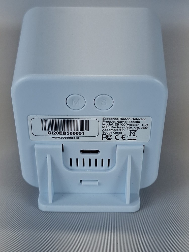 Ecosense EB100 EcoBlu Home Radon Detector Version 1 READ