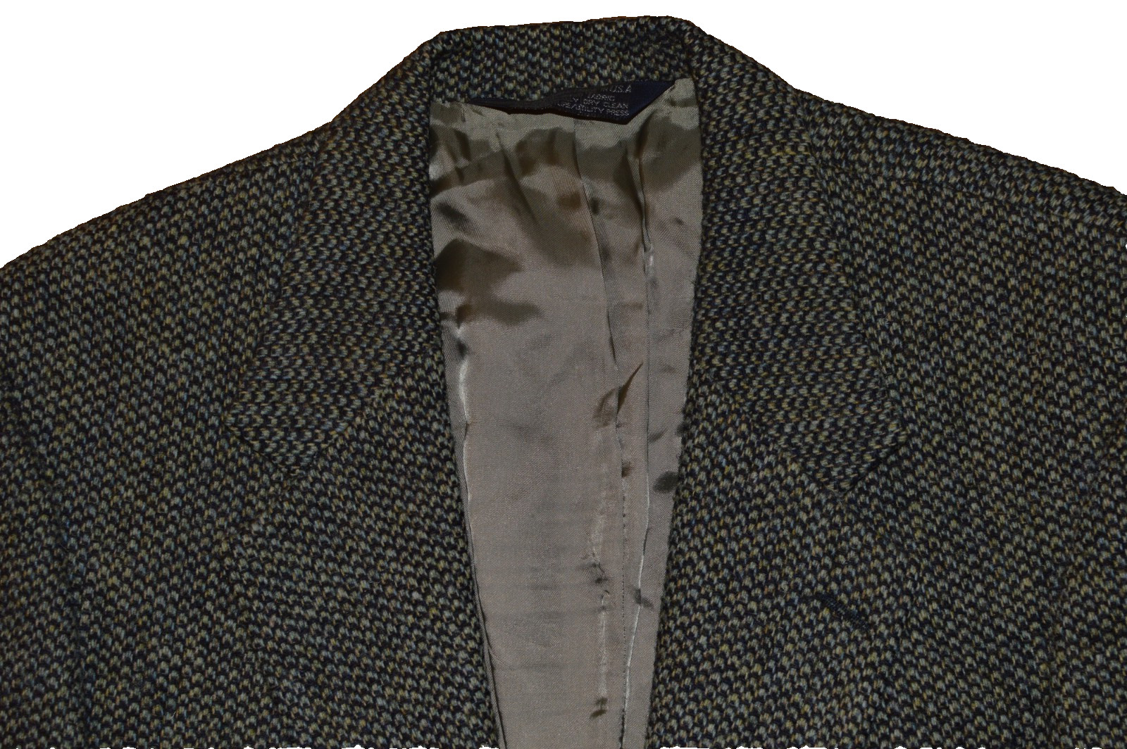 40R 40 Regular R HARRIS TWEED Gray Bird’s Eye Wool Suit Sport Coat Blazer Jacket