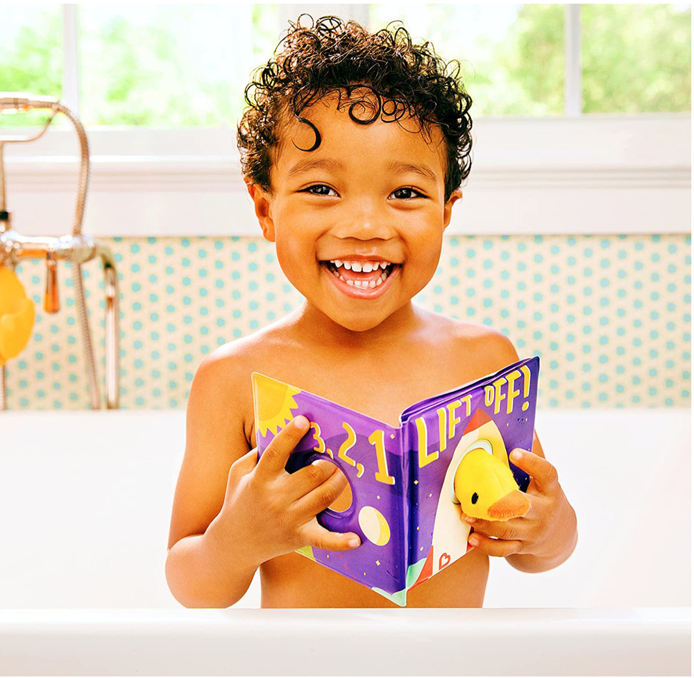 Munchkin Soapy Stories Finger Puppet Bath Book, Space